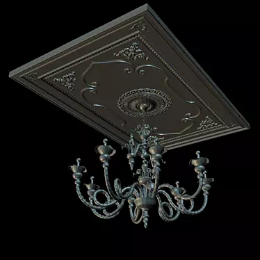 Title: Elegant Chandelier and Moulding 3D model image 1 