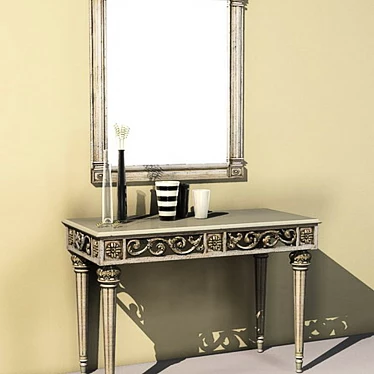 Console with mirror