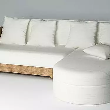 Indonesian Rattan Sofa - Elegant and Exquisite 3D model image 1 