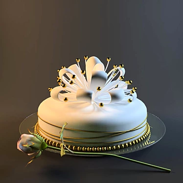Rose Texture Cake with Vray Materials 3D model image 1 