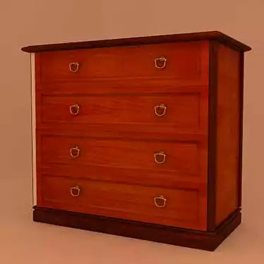 Elegant NOSTALGIA Bedside Chest 3D model image 1 