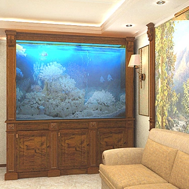 Beautiful Aquarium with Stand 3D model image 1 