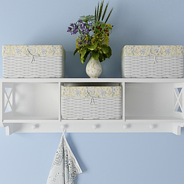 Versatile Storage Shelf with Baskets 3D model image 1 