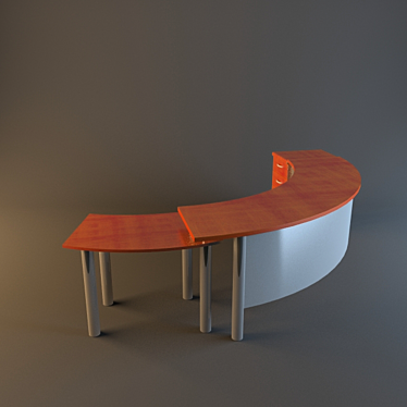 Radius Office Desk with Attached Shelf 3D model image 1 