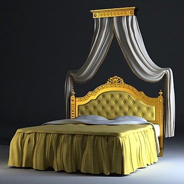 Elegant Othello Canopy Bed 3D model image 1 