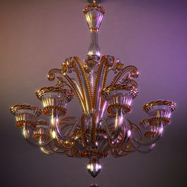 Elegant AV Mazzega Chandelier 3D model image 1 