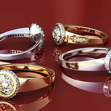 Elegance Defined: Cartier Rings 3D model image 1 