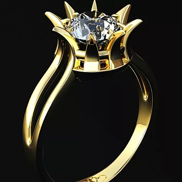 Elegant Gemstone Ring 3D model image 1 