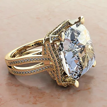 Elegant Golden Ring 3D model image 1 