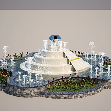 Aqua Cascade: Water Fountain 3D model image 1 