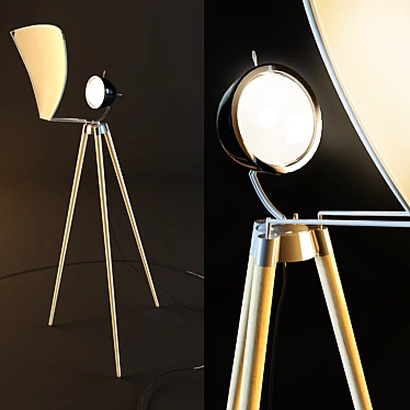 Retro Moto-inspired Floor Lamp 3D model image 1 