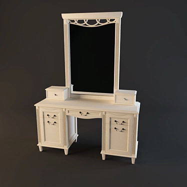 Elegant Beige Mirror by Shiko 3D model image 1 