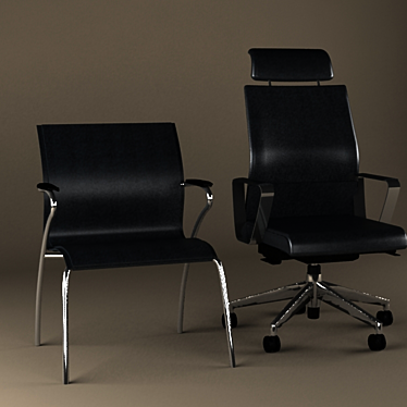 Executive Leather Office Chairs by Vigano 3D model image 1 