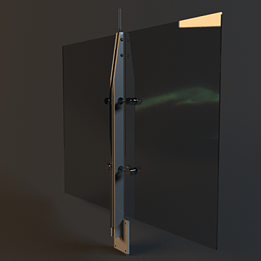 Sleek Glass Railing Stand 3D model image 1 