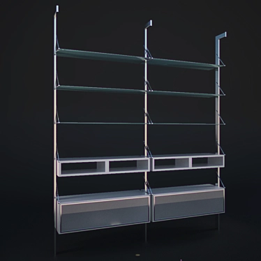 Modern Bookshelf Stand 3D model image 1 