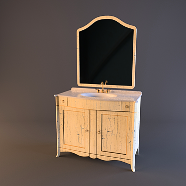 Glam Mirror Vanity Set 3D model image 1 