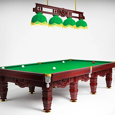 Vintage Billiard Set 3D model image 1 