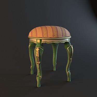 Classic Texture Ottoman 3D model image 1 