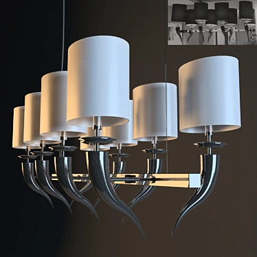 Elegant Silver Pendant Light 3D model image 1 