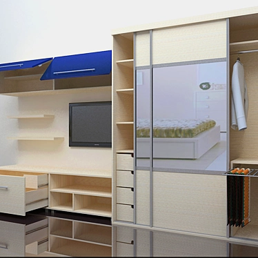 Modern Wall Unit 3D model image 1 