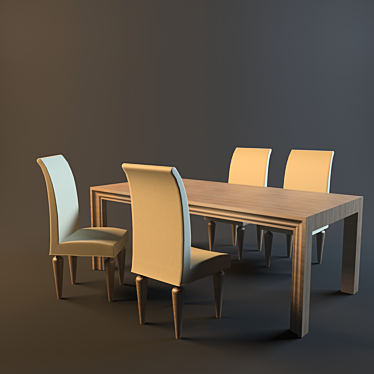 Elegant EGO Table Set 3D model image 1 