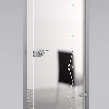 Elegant Flora Glass Doors 3D model image 1 