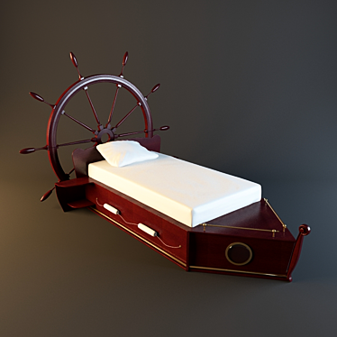 Kids Ship Bed with Steering Wheel 3D model image 1 