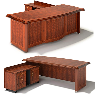 Classic Office Desk 3D model image 1 