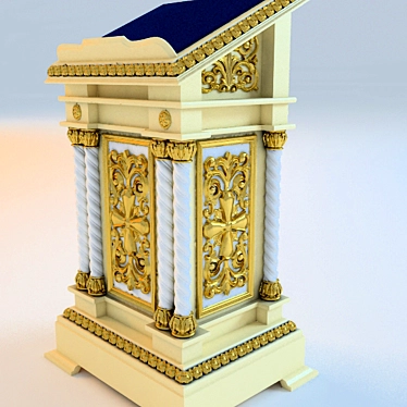 Handcrafted Wooden Lectern 3D model image 1 