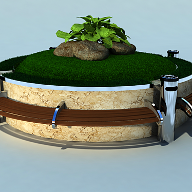 Title: Estate Oasis Flowerbed 3D model image 1 