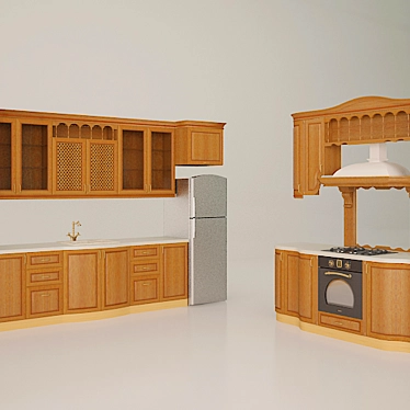 Handcrafted Kitchen Decor Set 3D model image 1 
