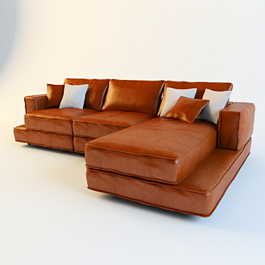 Italian Luxury: Caresse Modular Sofa 3D model image 1 