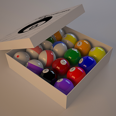Pool Balls Set 3D model image 1 