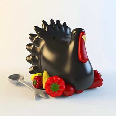 Ceramic Turkey Figurine 3D model image 1 