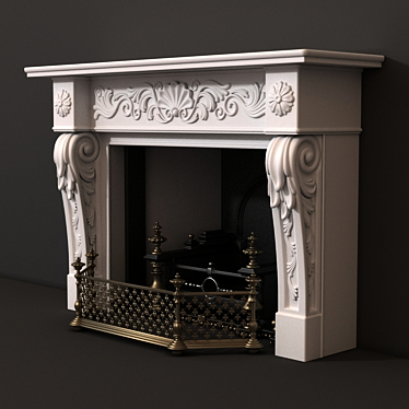 Elegant Photo-Inspired Fireplace 3D model image 1 