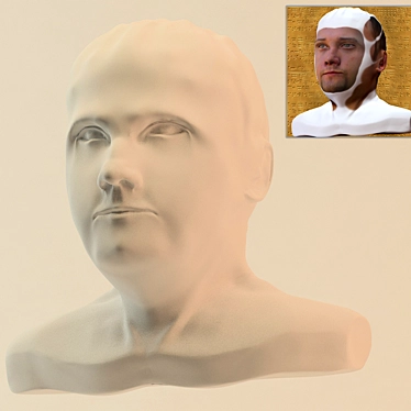 Sculpted Self-Portrait Bust 3D model image 1 