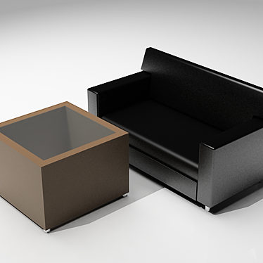CLERK Sofa + Table Office Set 3D model image 1 