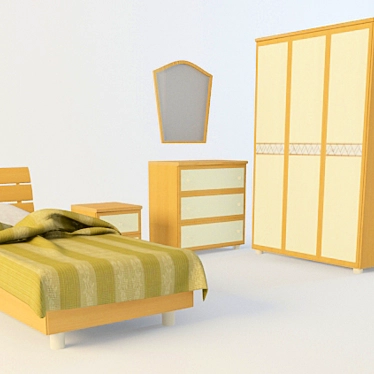 Mosaic Bedroom Set 3D model image 1 