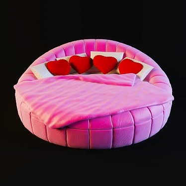 Round Bed for Girls 3D model image 1 