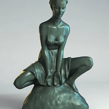 Bronze Girl Sculpture 3D model image 1 