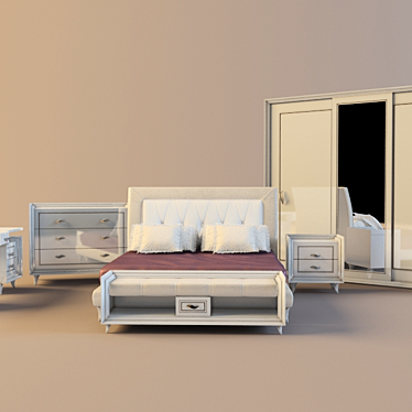 Modern Ferretti Bedroom Set 3D model image 1 