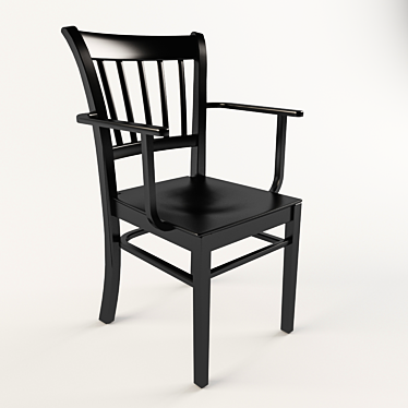 ErgoFit Black Chair with Elbow Supports 3D model image 1 