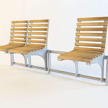 Modular Park Bench 3D model image 1 