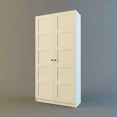 White IKEA Pax Wardrobe 3D model image 1 