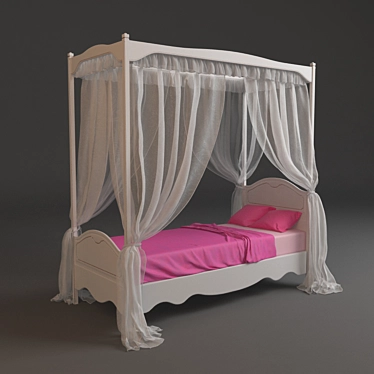 Dreamy Roses Bed Canopy 3D model image 1 