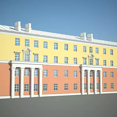 Stucco House:
 Elegant Residence in Voronezh. 3D model image 1 