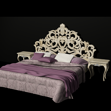 Italian Bed & Bedside Set by Giorgio Casa 3D model image 1 