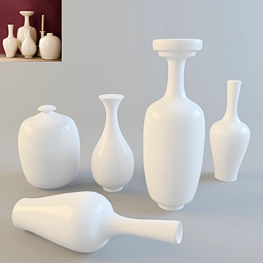 Handcrafted Photo-Inspired Decor Vases 3D model image 1 