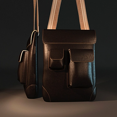 Elegant Leather Tote Bag 3D model image 1 