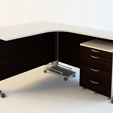 Description: Офисный компьютерный стол (Office computer table)
Translated Description: Office computer table

Sleek Office Computer 3D model image 1 